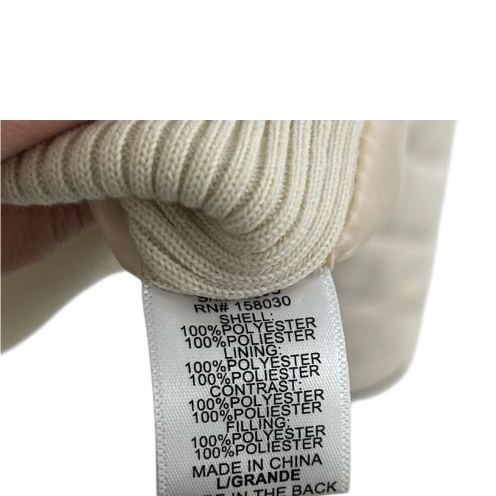 Love Tree Women's Ivory Quilted Puffer Jacket Size Large - Picture 5 of 7